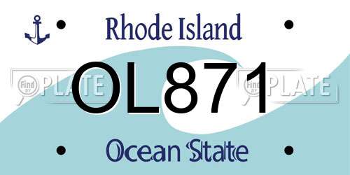 OL871 Rhode Island License Plate