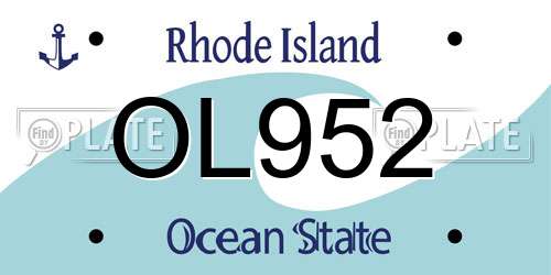OL952 Rhode Island License Plate