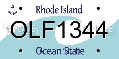 OLF1344 Rhode Island License Plate