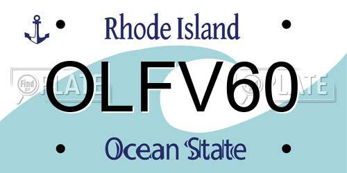 OLFV60 Rhode Island License Plate
