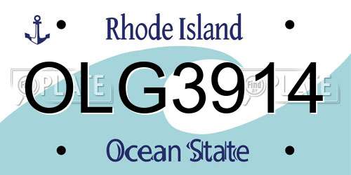 OLG3914 Rhode Island License Plate