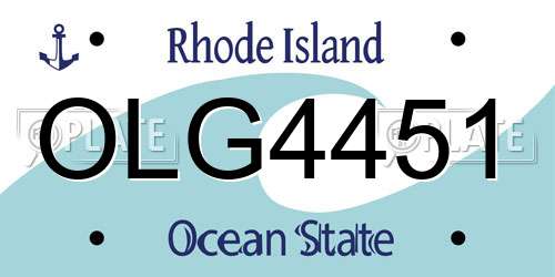 OLG4451 Rhode Island License Plate
