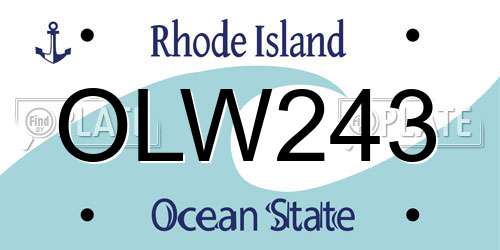 OLW243 Rhode Island License Plate