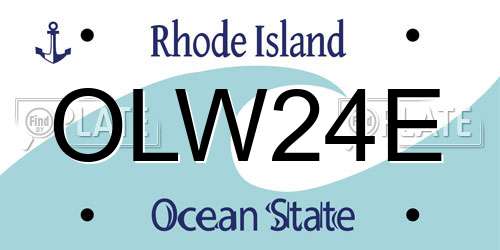OLW24E Rhode Island License Plate