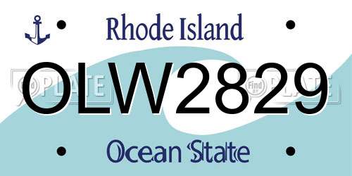 OLW2829 Rhode Island License Plate
