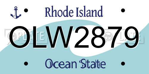 OLW2879 Rhode Island License Plate