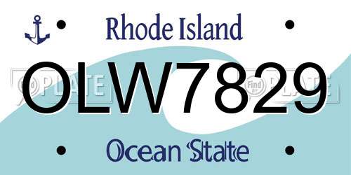 OLW7829 Rhode Island License Plate