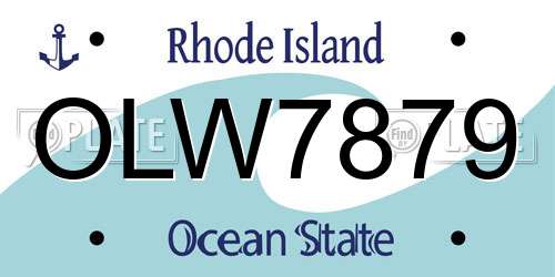 OLW7879 Rhode Island License Plate
