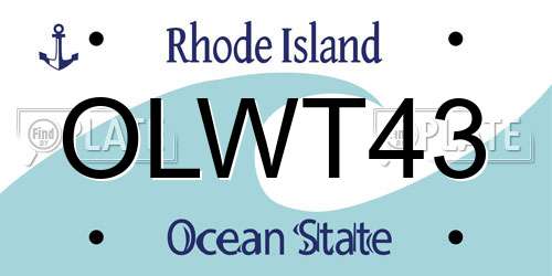OLWT43 Rhode Island License Plate