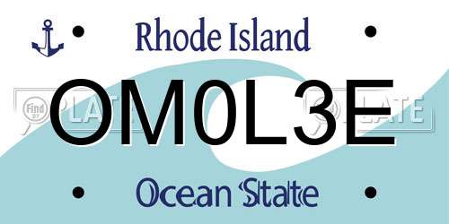 OM0L3E Rhode Island License Plate