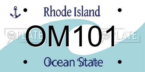 OM101 Rhode Island License Plate