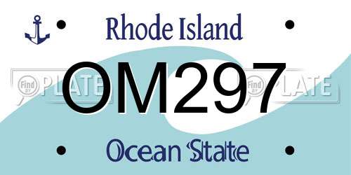 OM297 Rhode Island License Plate