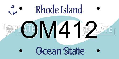 OM412 Rhode Island License Plate
