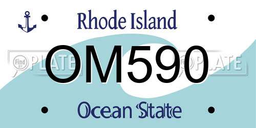 OM590 Rhode Island License Plate