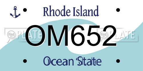 OM652 Rhode Island License Plate