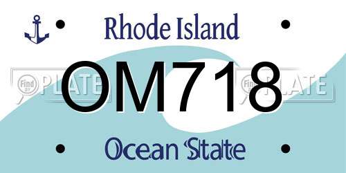 OM718 Rhode Island License Plate