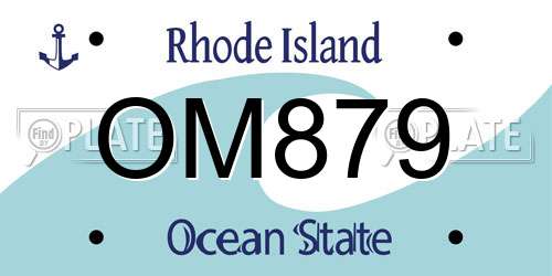 OM879 Rhode Island License Plate