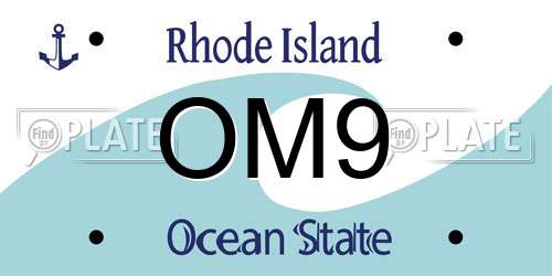 OM9 Rhode Island License Plate