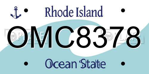 OMC8378 Rhode Island License Plate