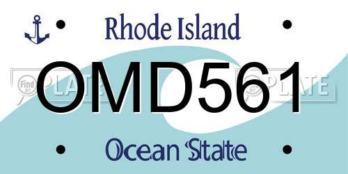 OMD561 Rhode Island License Plate