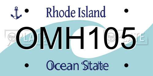 OMH105 Rhode Island License Plate