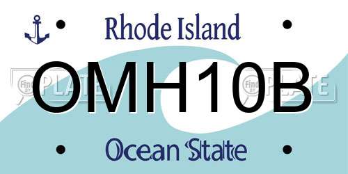 OMH10B Rhode Island License Plate