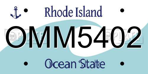 OMM5402 Rhode Island License Plate