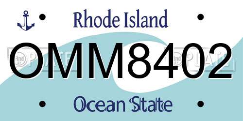 OMM8402 Rhode Island License Plate