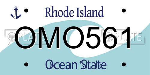 OMO561 Rhode Island License Plate