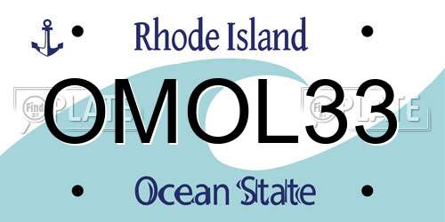 OMOL33 Rhode Island License Plate