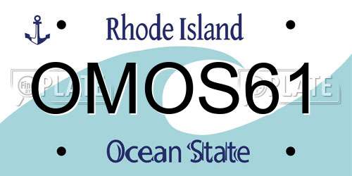 OMOS61 Rhode Island License Plate