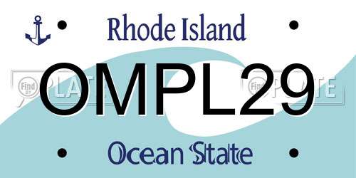 OMPL29 Rhode Island License Plate