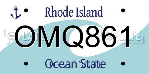 OMQ861 Rhode Island License Plate