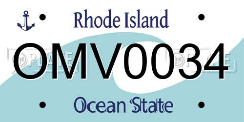 OMV0034 Rhode Island License Plate