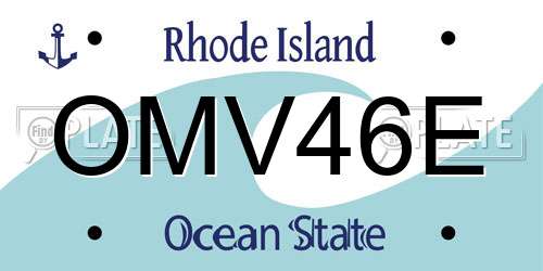 OMV46E Rhode Island License Plate