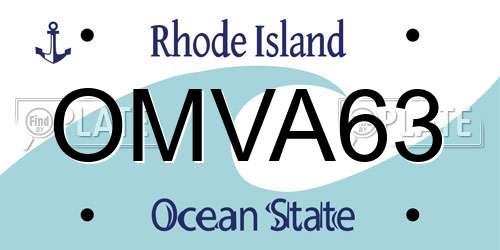 OMVA63 Rhode Island License Plate