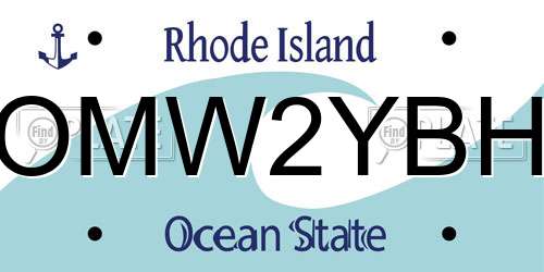 OMW2YBH Rhode Island License Plate