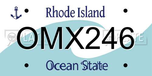 OMX246 Rhode Island License Plate