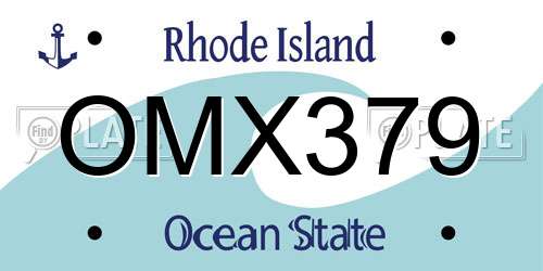 OMX379 Rhode Island License Plate