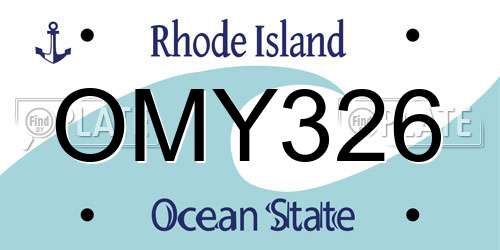 OMY326 Rhode Island License Plate