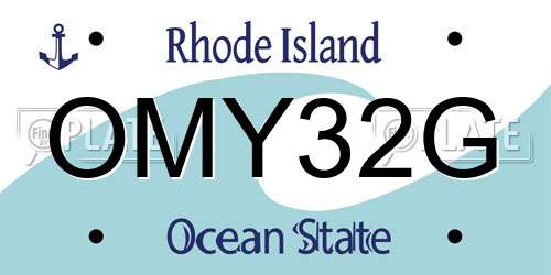 OMY32G Rhode Island License Plate