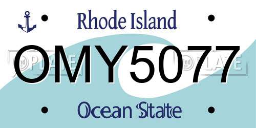 OMY5077 Rhode Island License Plate
