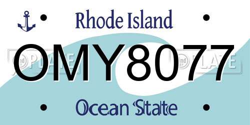 OMY8077 Rhode Island License Plate