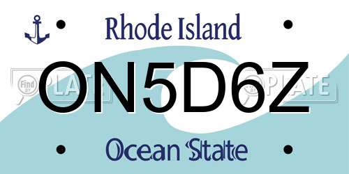 ON5D6Z Rhode Island License Plate