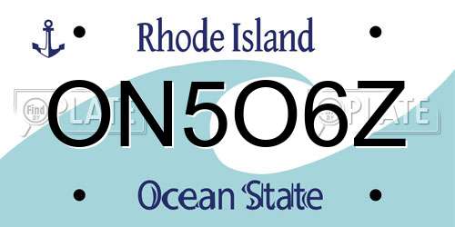ON5O6Z Rhode Island License Plate