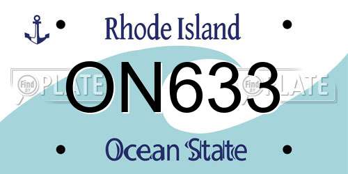 ON633 Rhode Island License Plate