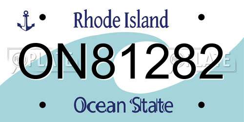 ON81282 Rhode Island License Plate