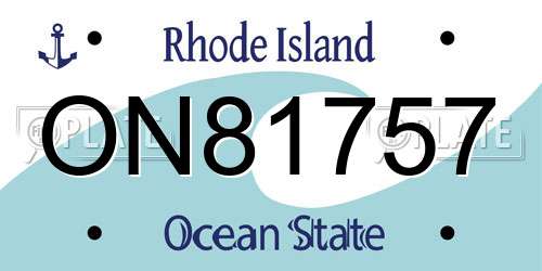 ON81757 Rhode Island License Plate