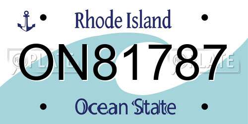 ON81787 Rhode Island License Plate