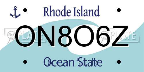 ON8O6Z Rhode Island License Plate